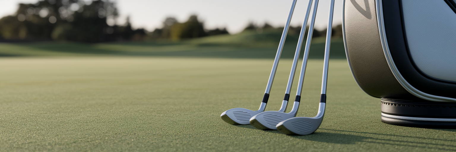 Beginner half set of golf clubs with bag.