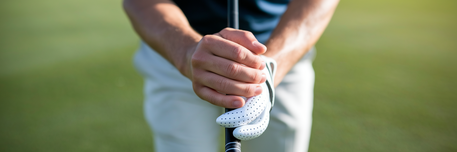 Correct neutral golf grip on a club