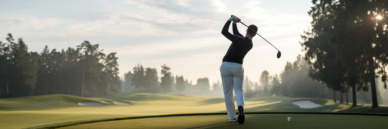 Golfer demonstrating smooth swing tempo