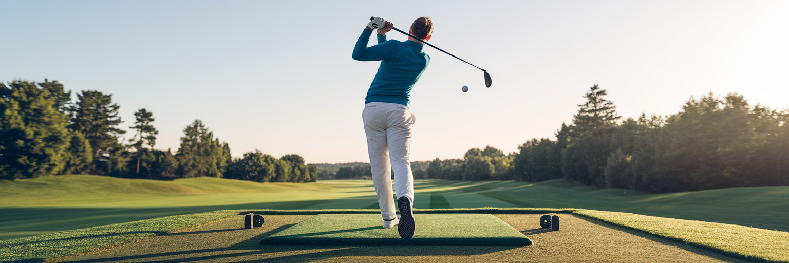 Beginner golfer watching their tee shot.