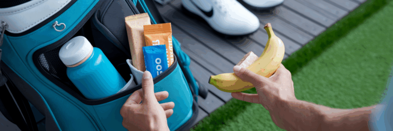 Preparing healthy snacks for golf.