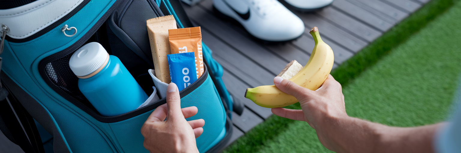 Preparing healthy snacks for golf.