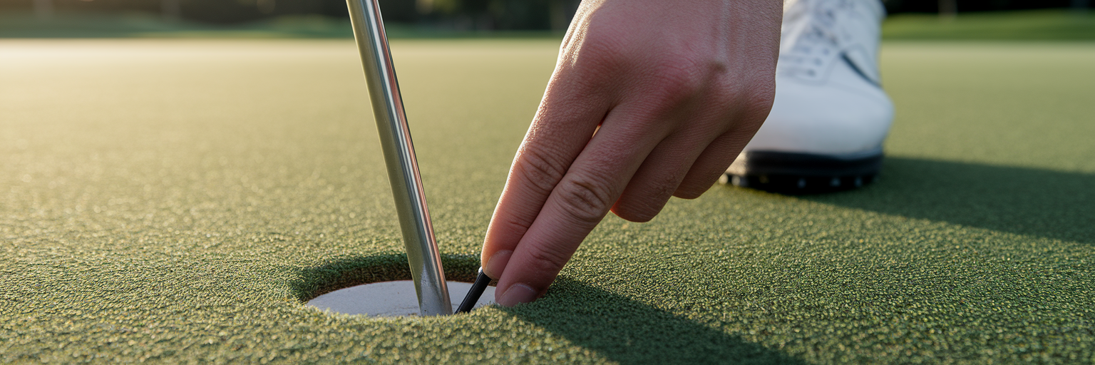 Repairing a ball mark on golf green