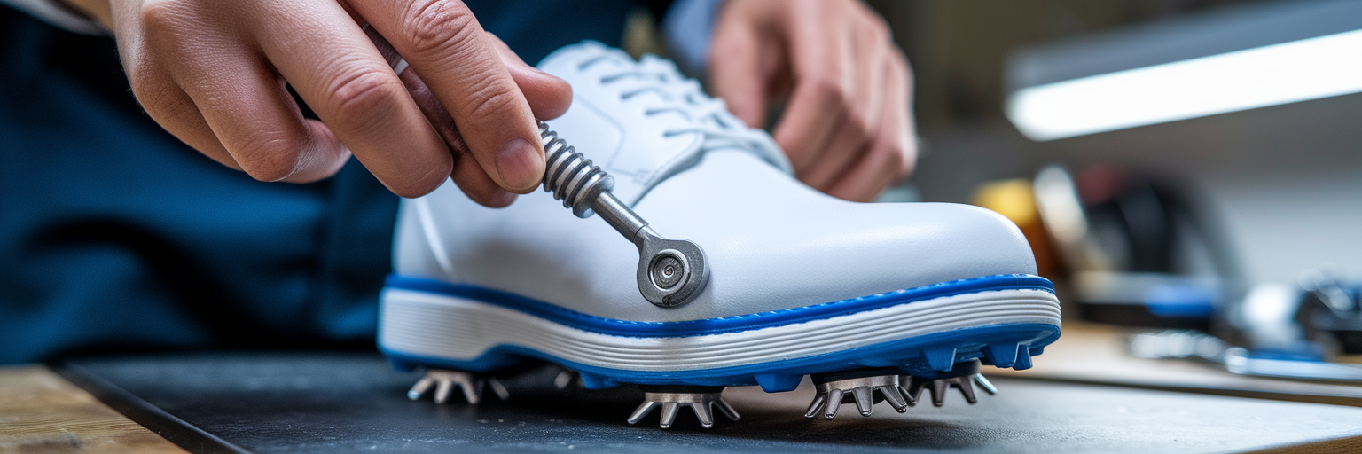 Replacing a soft spike on a golf shoe.